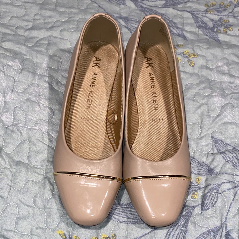 Anne Klein Blush Patent Cap-Toe Ballet Flats